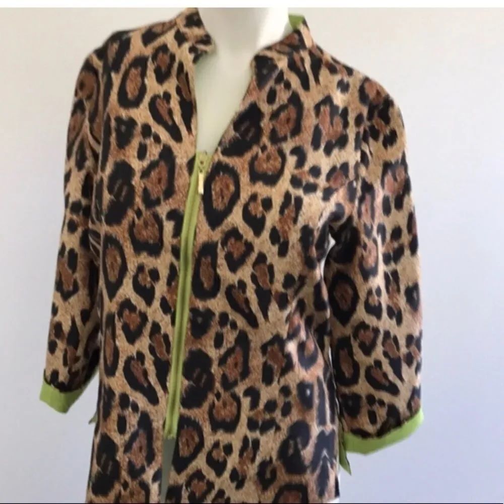 Lisa International Animal Print Jacket SMALL